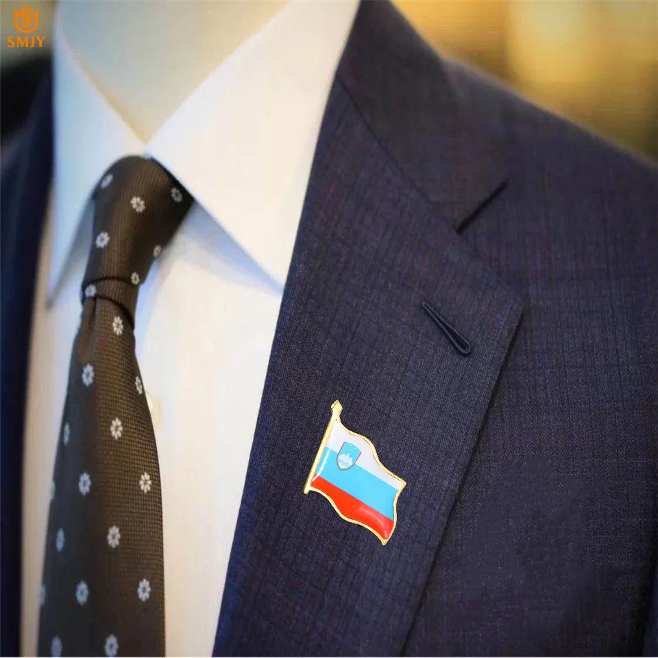 Словенский Национальный яркий язычок металлическая позолоченная эмблема