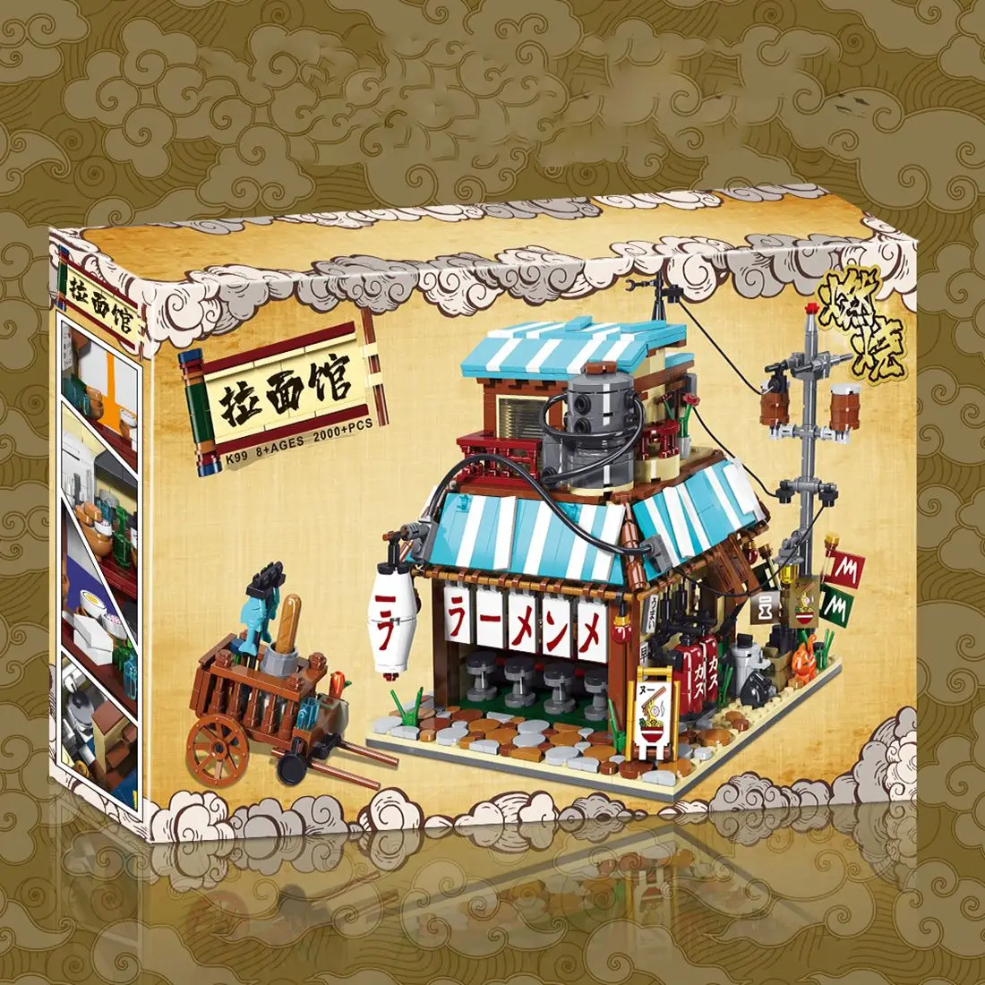 

2000+Pcs Street View Ramen Shop Building Blocks MOC Bricks Toy Brain-Training Toy For Children Educational Toys Birthday Gift