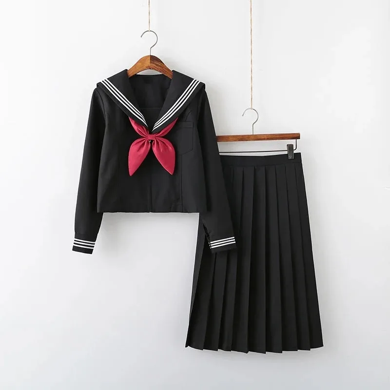 

Униформа JK с коротким/длинным рукавом, школьная форма в японском стиле, матросские комплекты для девочек, плиссированная юбка, костюм JK