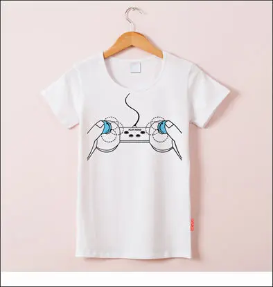 

Gamepad Print T Shirt Women Short Sleeve O Neck Loose White Tshirt Summer Women Tee Shirt Tops Clothes Camisetas Mujer