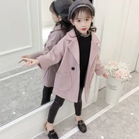 toddler girls baseball jacket spring autumn childrens pink woolen coat trench coats kids girl softshell outerwear clothes 2 10t