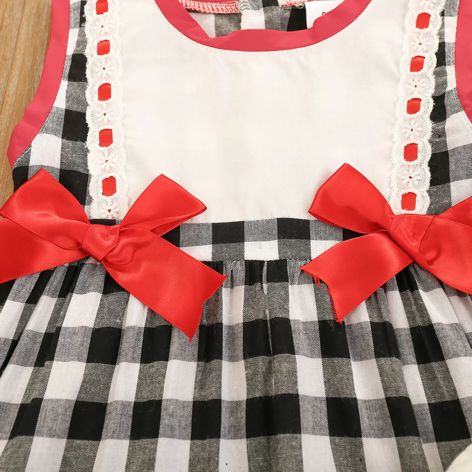 

Plaid Print Vestes Dresses Newborn Infant Baby Girl Sleeveless Bowknot Dress Tops Shorts Outfits Set toddler girl clothes
