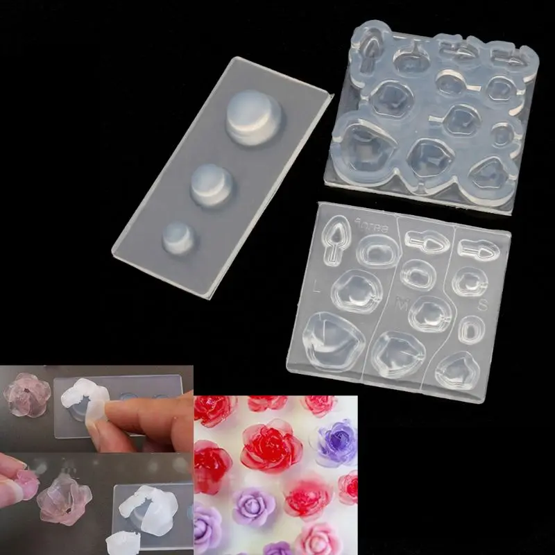 3D лепестки роз DIY силиконовая формовочная смола литье ремесло инструмент DIY кулон аксессуары инструмент для изготовления ювелирных изделий