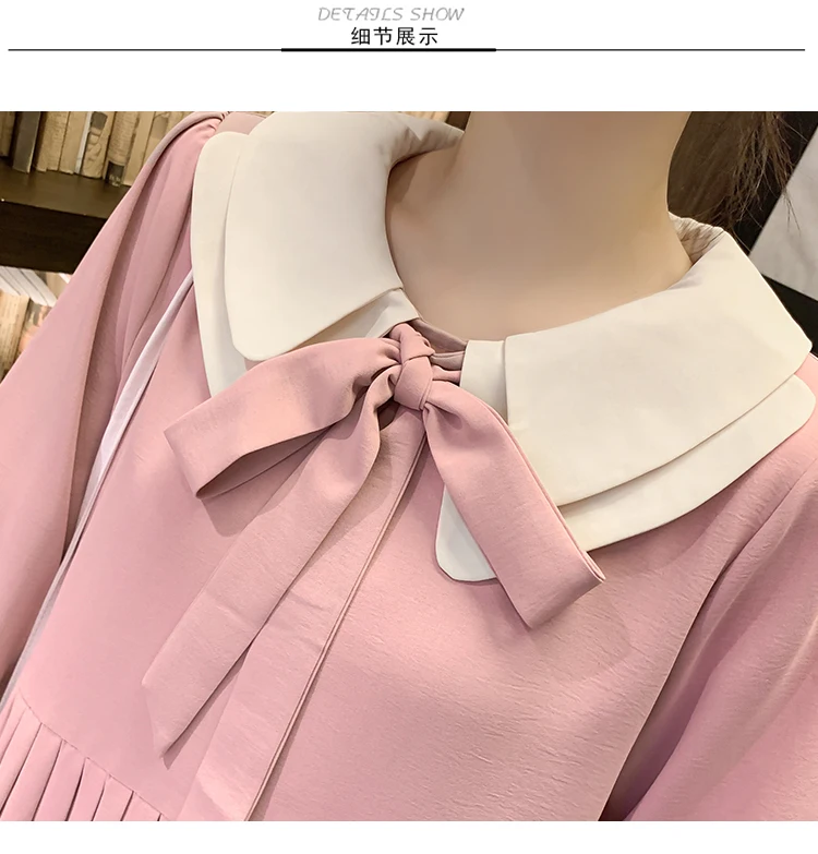 7005# Осенняя корейская мода для беременных Платье милое большого размера свободная одежда в клетку для беременных женщин Элегантная беременность