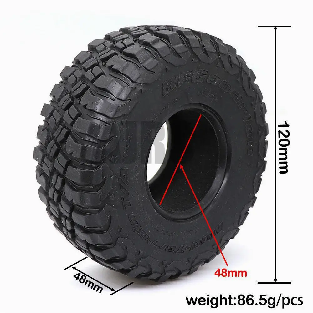 Ajrc 2 дюйма 120 мм резиновые шины для 1/10 Rock Track Redcat Scx10 Ii осевой 90046 90047 Trx-4 Rc4wd D90 D110 Trx-6 G63
