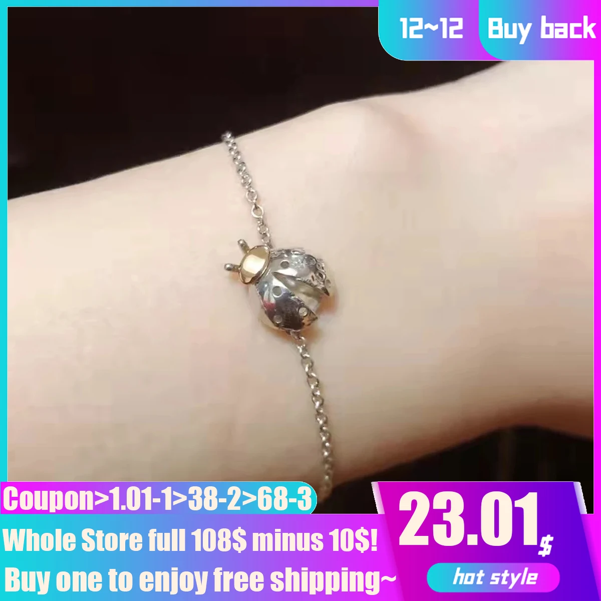 

Original classic famous luxury brand hot sale insect ladybug new bracelets exquisite ladies couple anniversary Christmas gifts