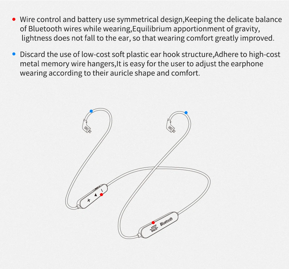 KZ ZS10/NICEHCK APTX беспроводной Bluetooth Кабель обновление провод модуля с 2PIN/MMCX разъем для KZ ZSN/ZS10/AS10/ED16 NICEHCK M6