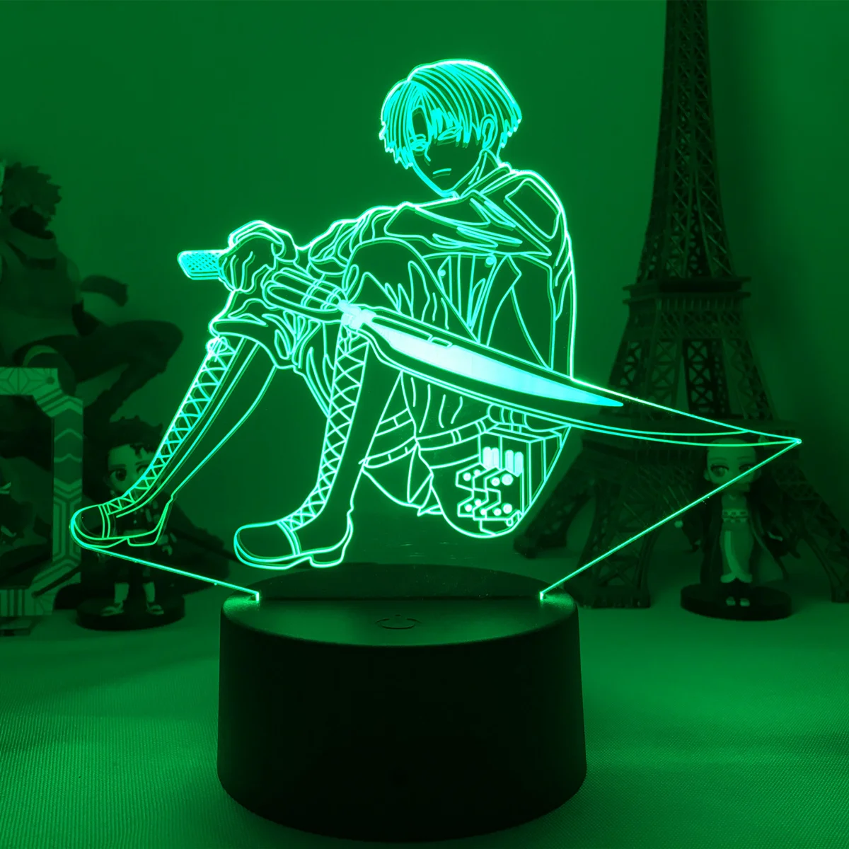 

Attack On Titans Levi Ackerman 3D LED Nightlights ANIME LAMP Attack Titan Levi Night Light Led Table Lamp For Kids Birhtday Gift