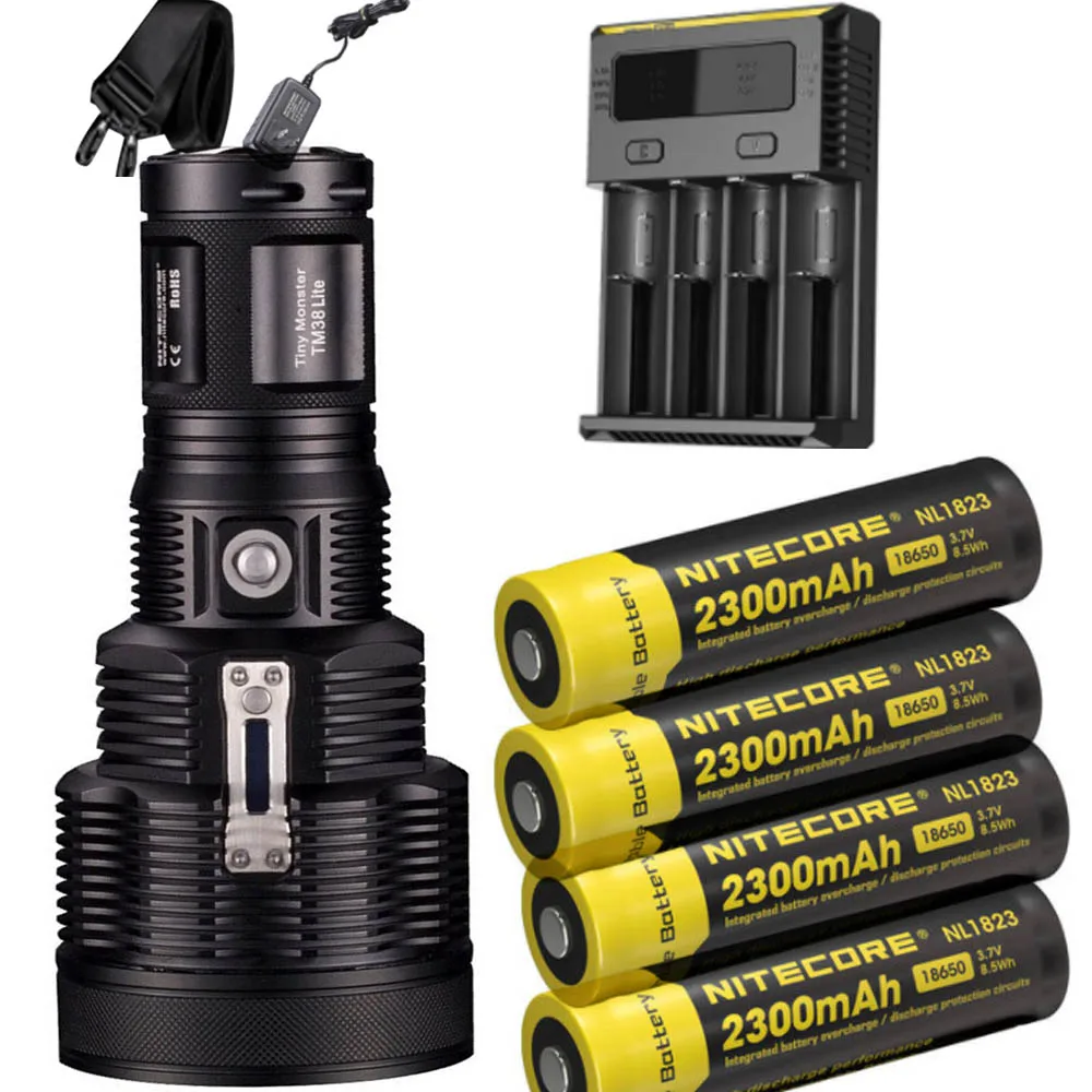 NITECORE TM38 Lite перезаряжаемый фонарик CREE XHP35 HI D4 max 1800 люмен наружный прожектор луч фонарь 1400 м - Испускаемый цвет: TM38Lite 4xNL1823 I4