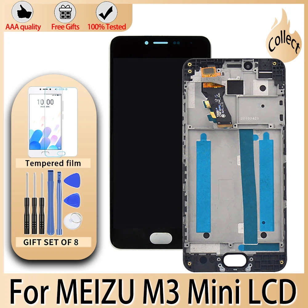 ЖК дисплей с рамкой для MEIZU M3 Mini 5 0 дюйма качество AAA|Экраны мобильных телефонов| |