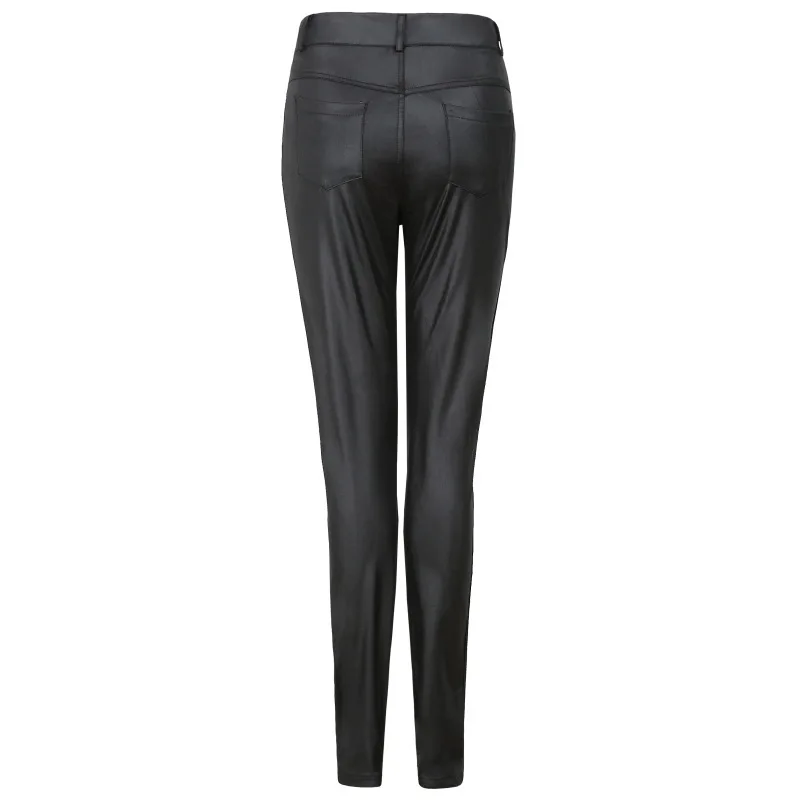 

Spring Women Pu Leather Pants Black Sexy Stretch Bodycon Trousers Women High Waist Long Casual pencil pants S-3XL