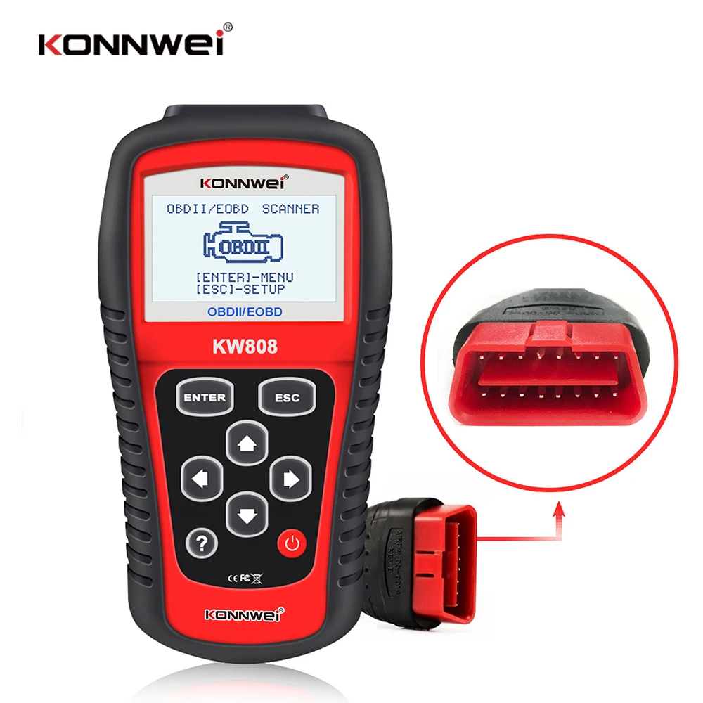 Автомобильный сканер KW808 OBD 2 автомобильный диагностический считыватель кодов