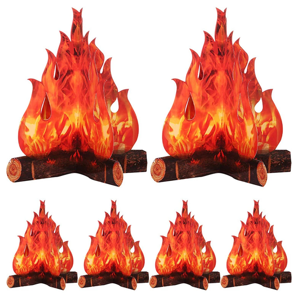 Картонные 3D огненные праздничные украшения Bonfire реалистичные деревянные кусочки
