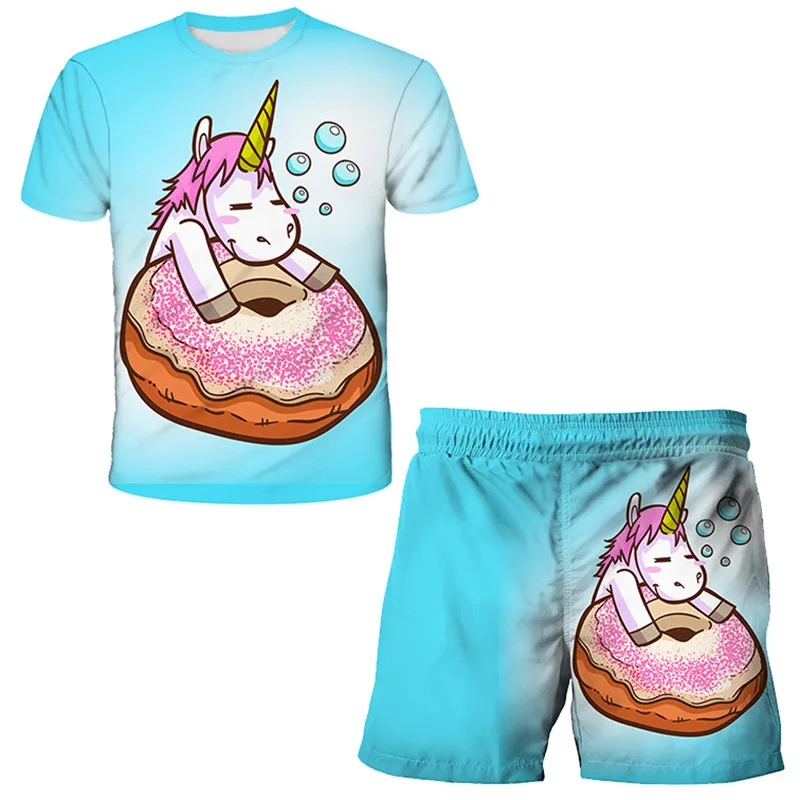 

Unicorn Children Clothes Summer Autumn Boys Girls Clothes T-shirt+short Pants Outfits kids Sport Suit Costume Boys 4-14 clothes