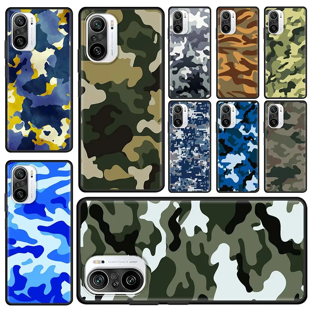 

Camouflage Camo Military Army Soft Phone Case for Xiaomi Redmi Note 10 9 8 Pro 9A 9T 9S 7 9C 8T K40 Pro Plus Black Funda Cover