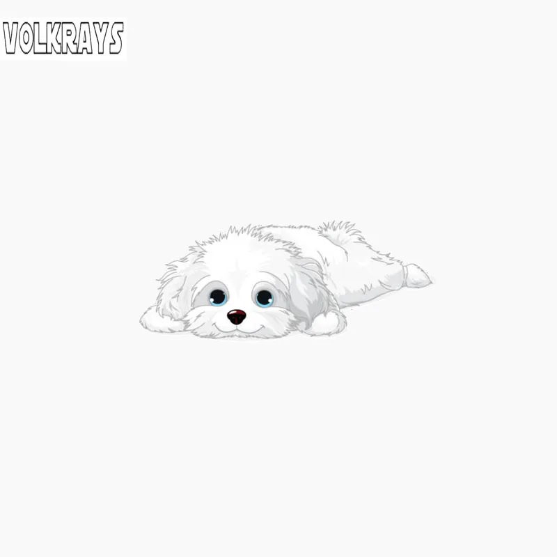Volkrays Lovely Car Sticker Cute Havanese Puppy Accessories Reflective PVC Decal for Motorcycle Toyota Camry Honda Crv 4cm*11cm |