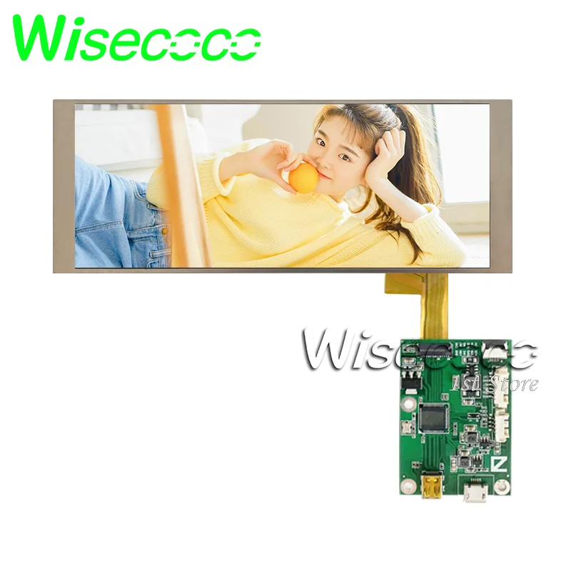WISECOCO 6 8 дюймовый TFT LCD IPS дисплей 1280x480 бар тип экрана автомобильное Промышленное