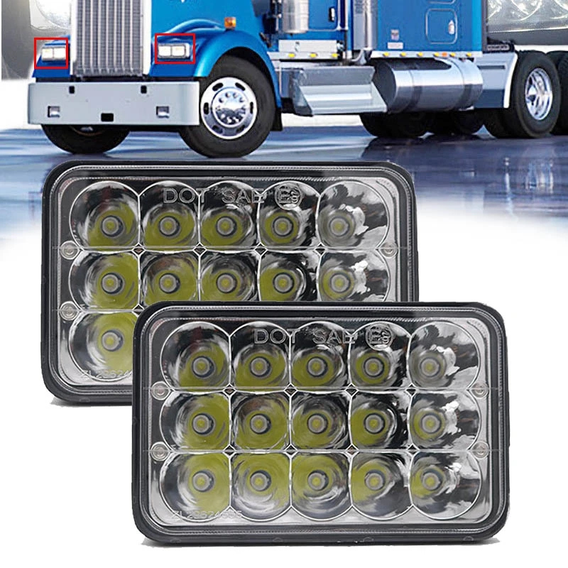 Прямоугольный 4x6 дюймов светодиодный фары лампы для Kenworth FREIGHTLINER H4651 H4652 H4656 H4666 H6545