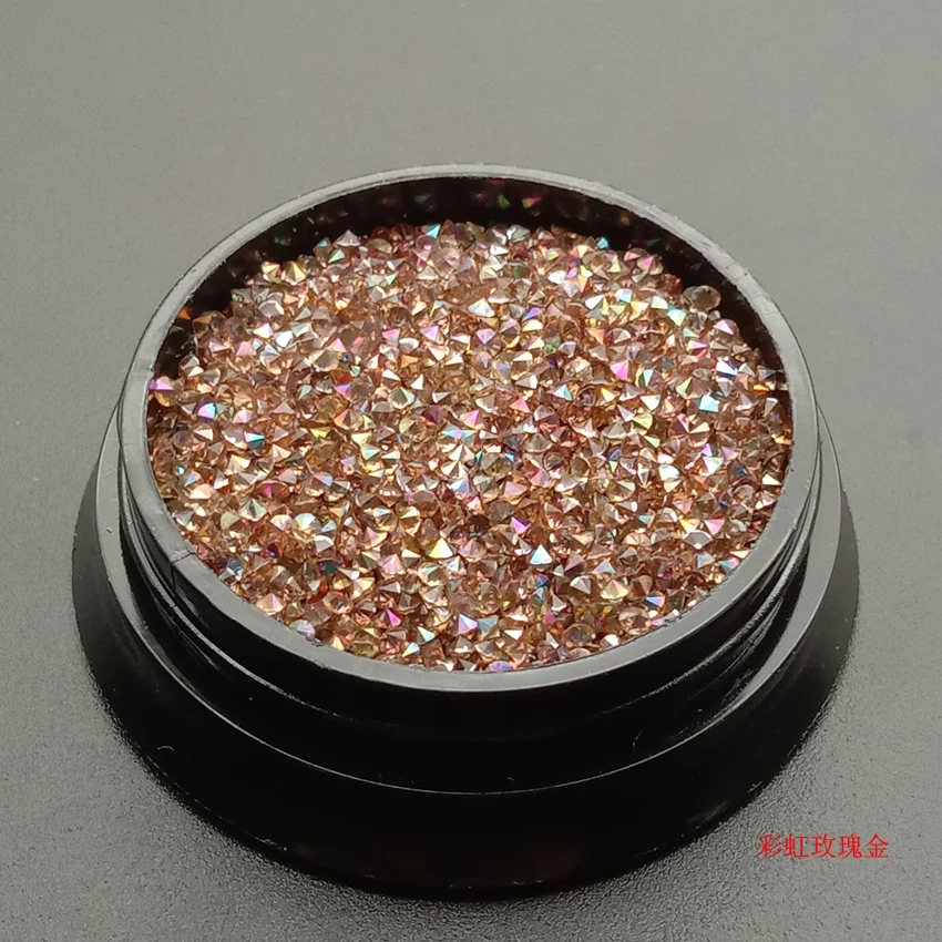 SS3 Rainbow RG 1 коробка/1440 шт стеклянные Хрустальные Стразы для ногтей дизайн ювелирных изделий микро Стразы для 3D украшения для ногтей 1,2 мм - Цвет: SS3 Rainbow RG