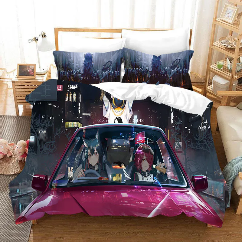 

3D Duvet Cover with Pillowcase Bedding Set Anime Ark Knight Print for Children and Adult Bedroom Decoration