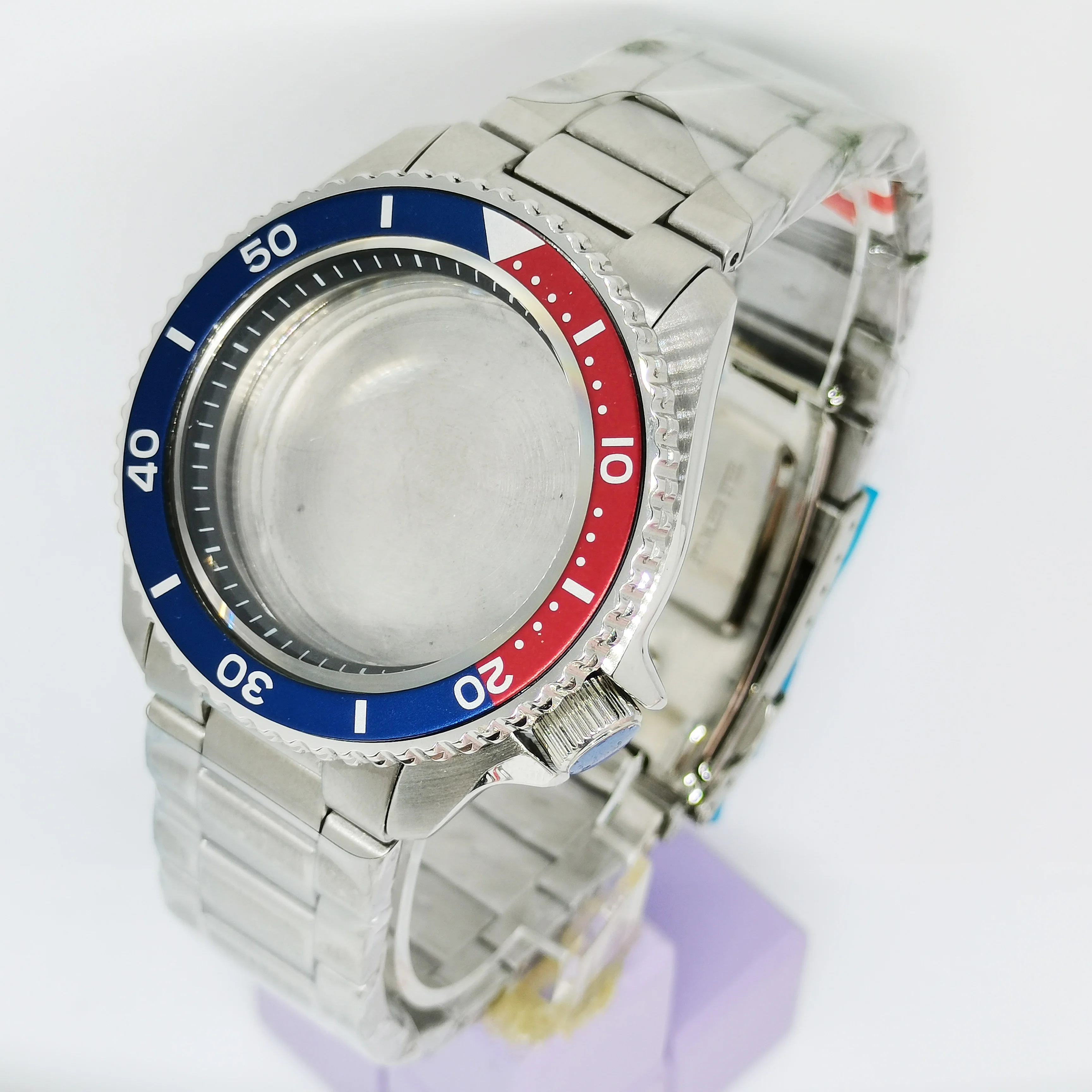 

New 42MM Cases 316 Stainless Steel Belt Sapphire Glass Aluminum Bezel Date 4H Fit NH35 36 Automatic Movement