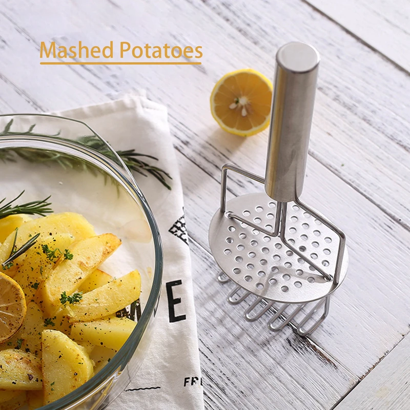 

Potato Pressure Steel Stainless Mud Mixer Double Layered Potato Masher Household Mud Machine Kitchen Cheese Crushed Mud