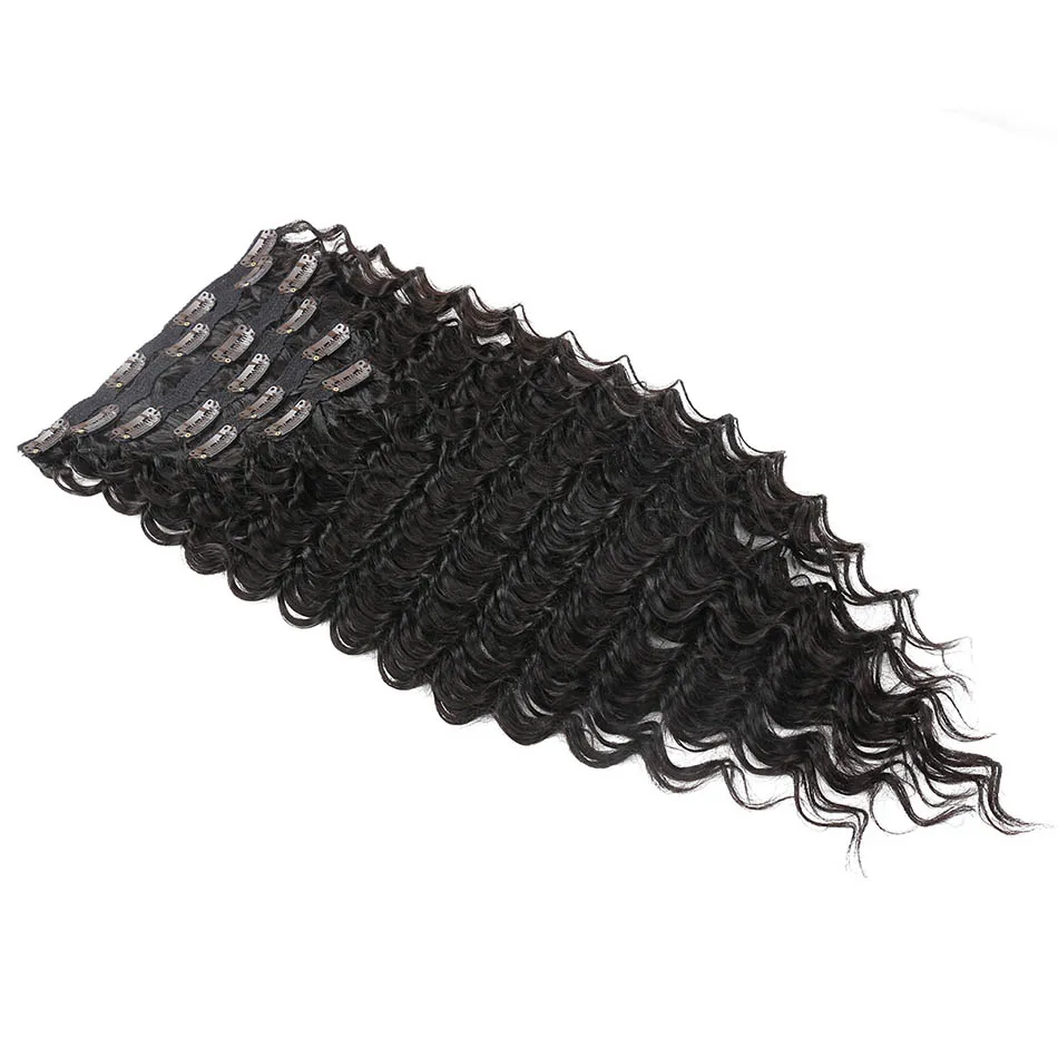 7 шт./лот синтетические накладные волосы на заколках 24 дюйма темно коричневый