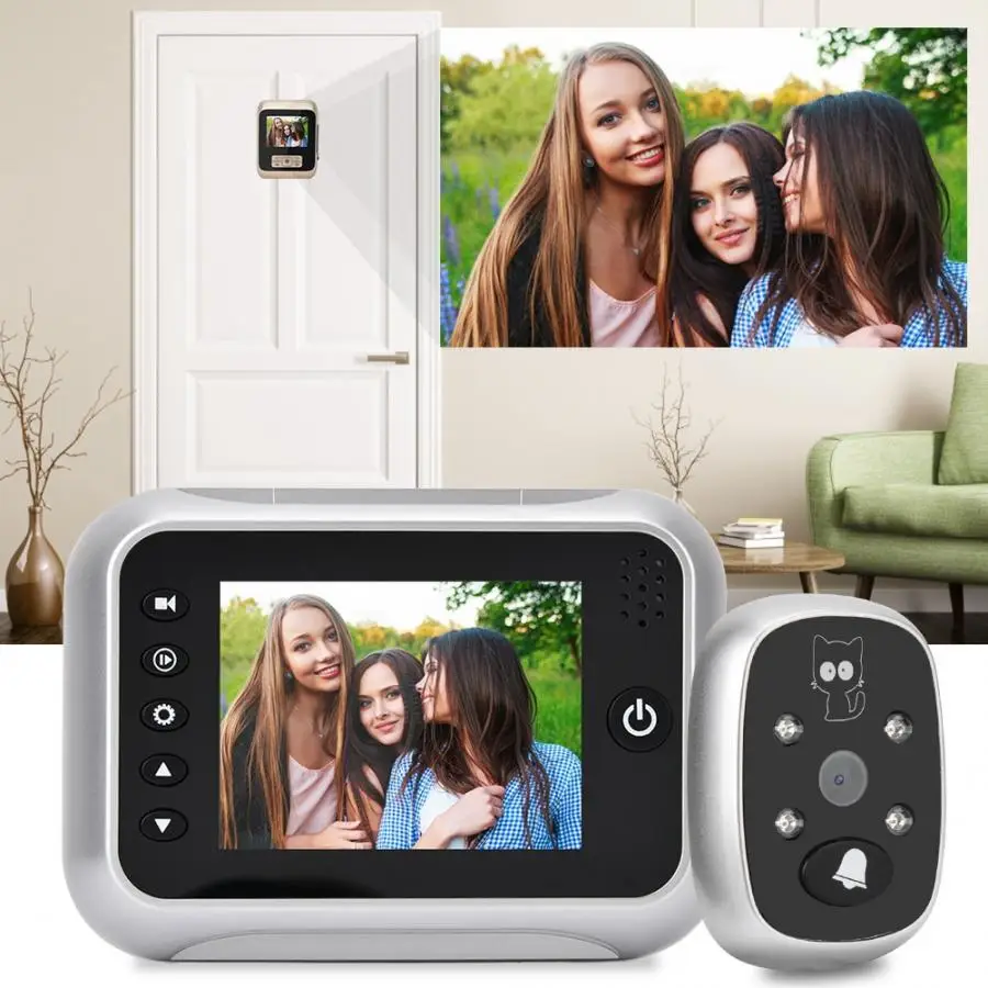 Door Viewer Camera 3.5 inch LCD Display Visible Intelligent 2MP HD Electric Bell Security | Безопасность и защита