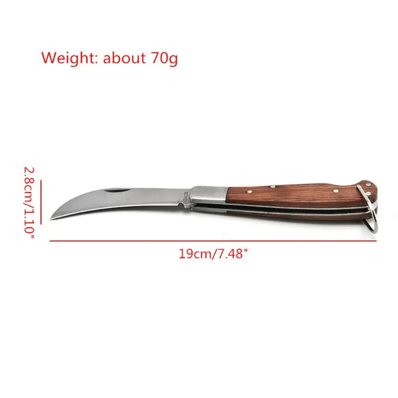 1pc Outdoor EDC Tool Wood Handle Folding Knife Mushroom Camping Survival | Инструменты