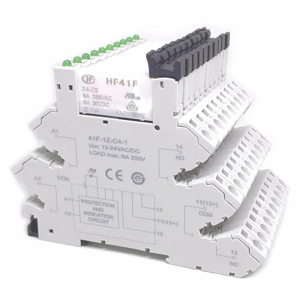 Фото Реле 41F-1Z-C2-1 HF41F 24-ZS 12-ZS 5 в 12 В 24 в 230 В 6A 1CO Slim/SSR, крепление на винтовой розетке светодиодный светодиодным реле №3