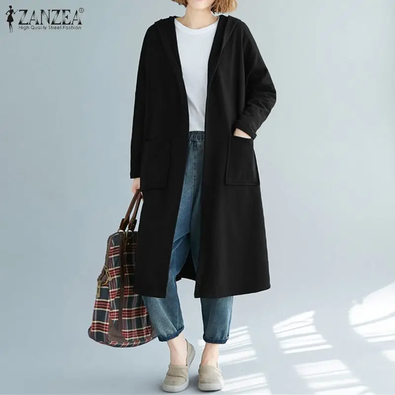 ZANZEA размера плюс женская толстовка толстовки с длинным рукавом Sudaderas женские
