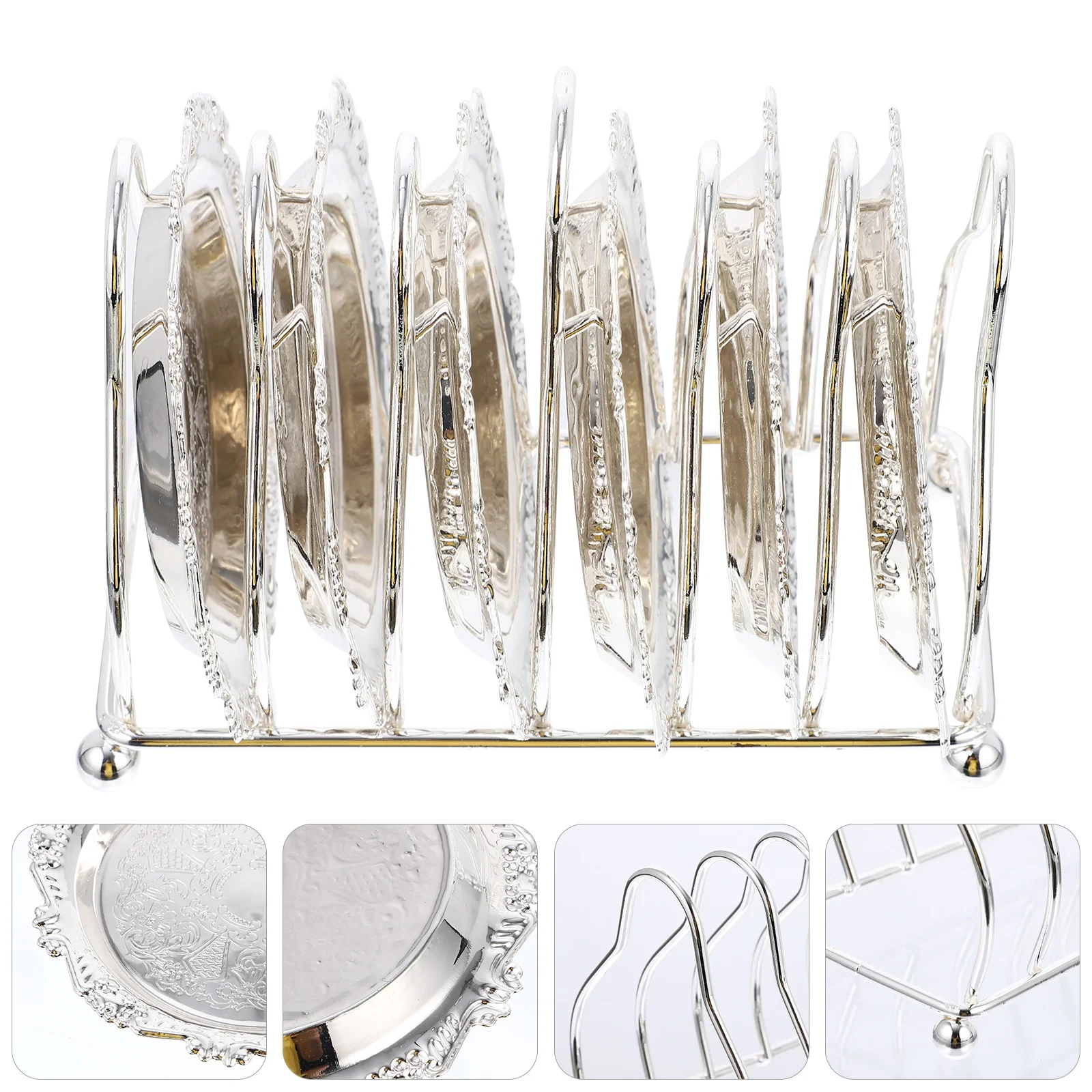 

1 Set Creative Storage Tray Silver Fruit Plate Snack Dish Fruit Dish with Rack