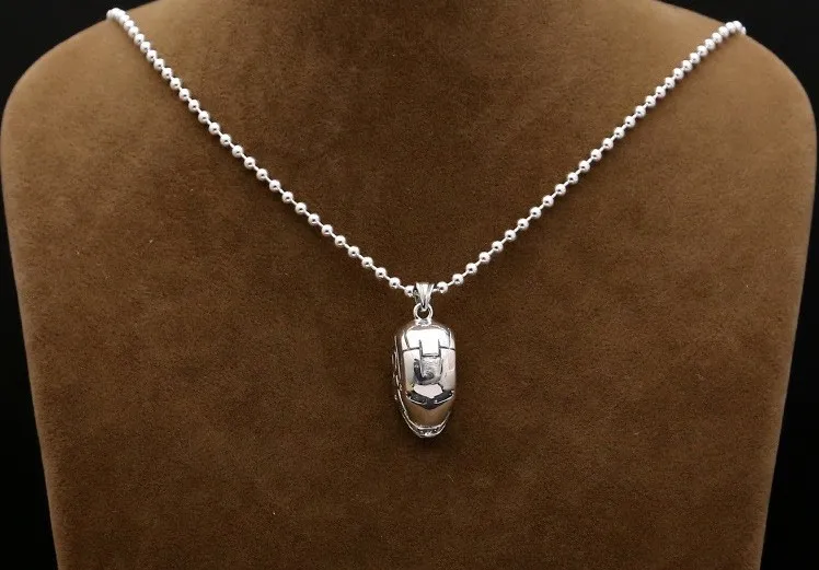 925 пробы серебряные ювелирные изделия Железный человек с принтом подвеска в виде