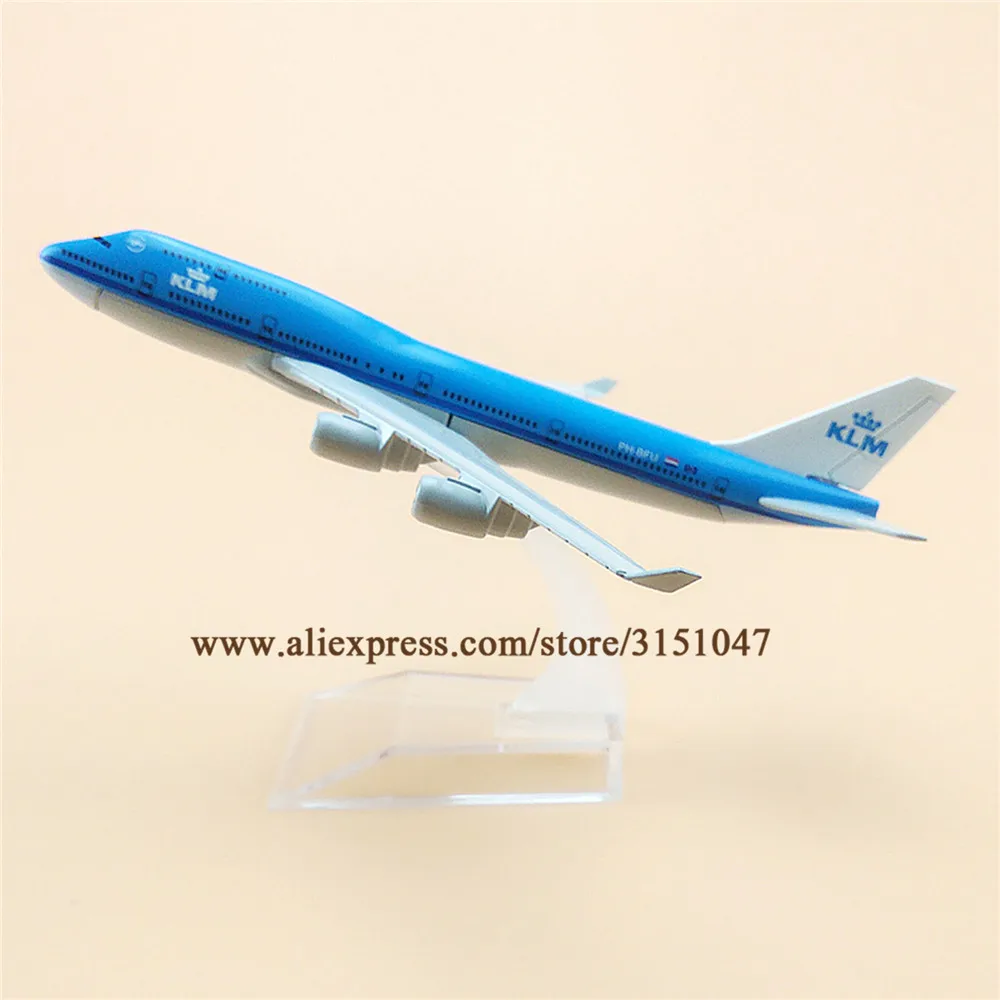 Модель самолета KLM Boeing 747 модель из сплава и металла 16 см подарок для летательных