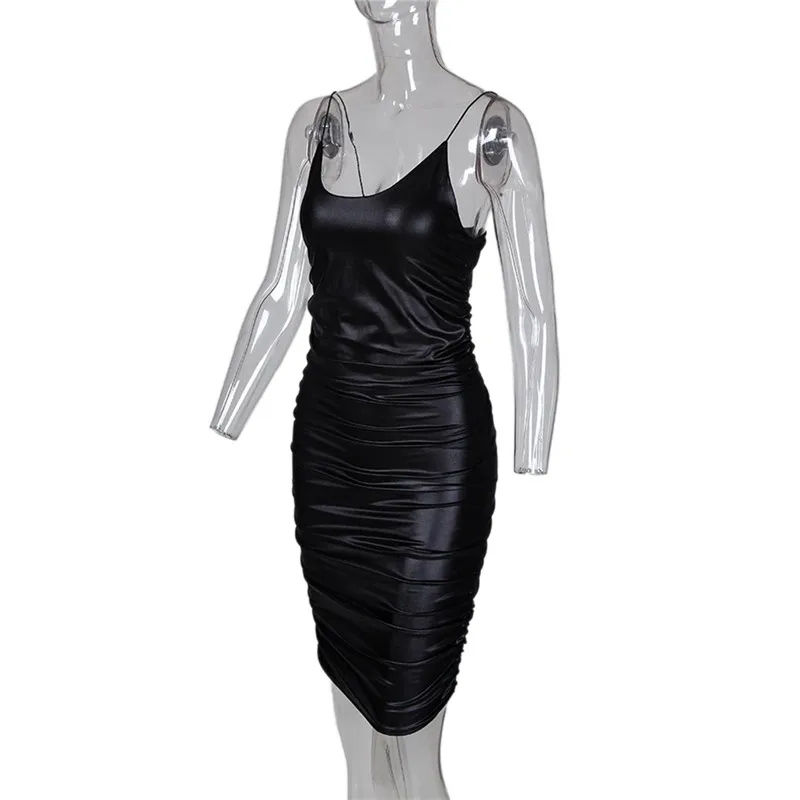 Женское летнее платье без рукавов облегающее Клубное с рюшами вечерние