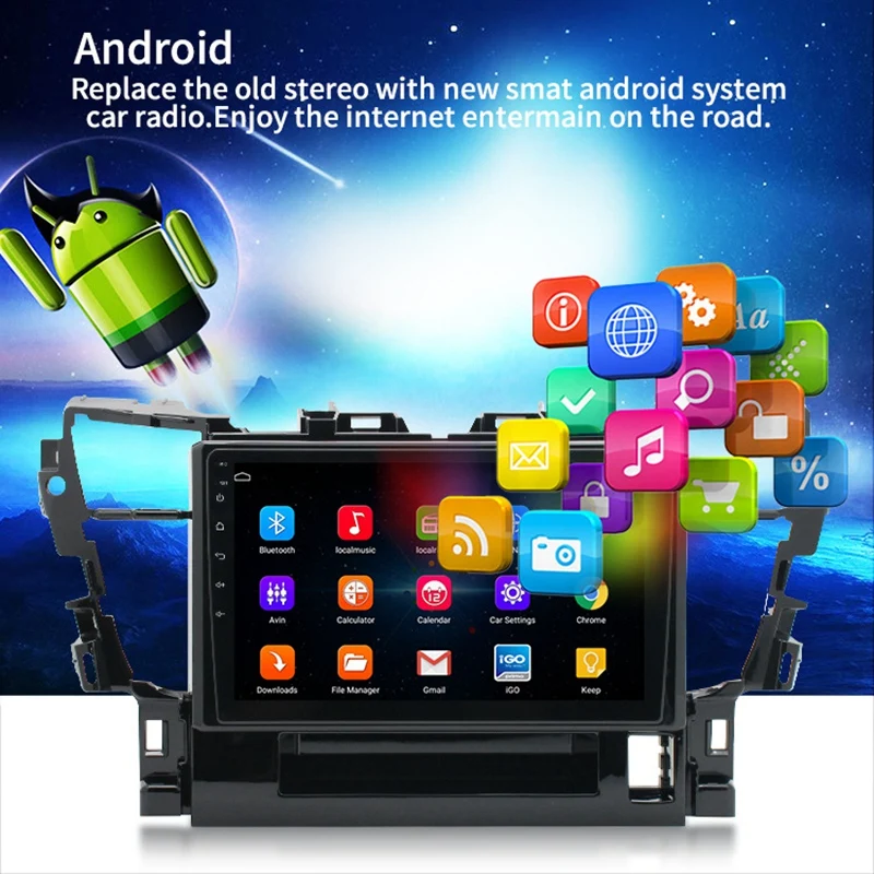 1 + 16G Android 8 автомобильный радиоприемник мультимедийный плеер для Toyota Alpha 2015