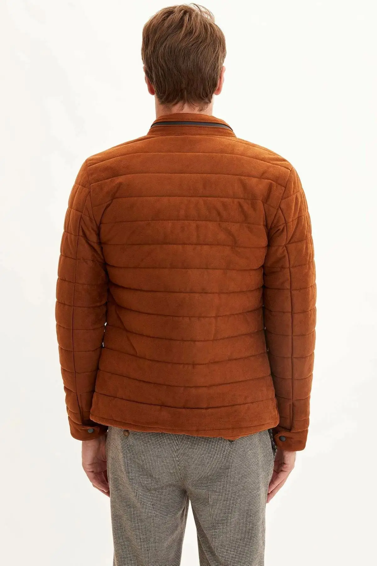 DeFacto мужская мода на молнии чистый цвет утолщенная куртка Мужская повседневная