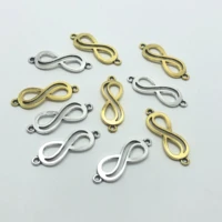 junkang 20pcs 8 infinite symbol double ring diy necklace bracelet pendant jewelry making accessories materials