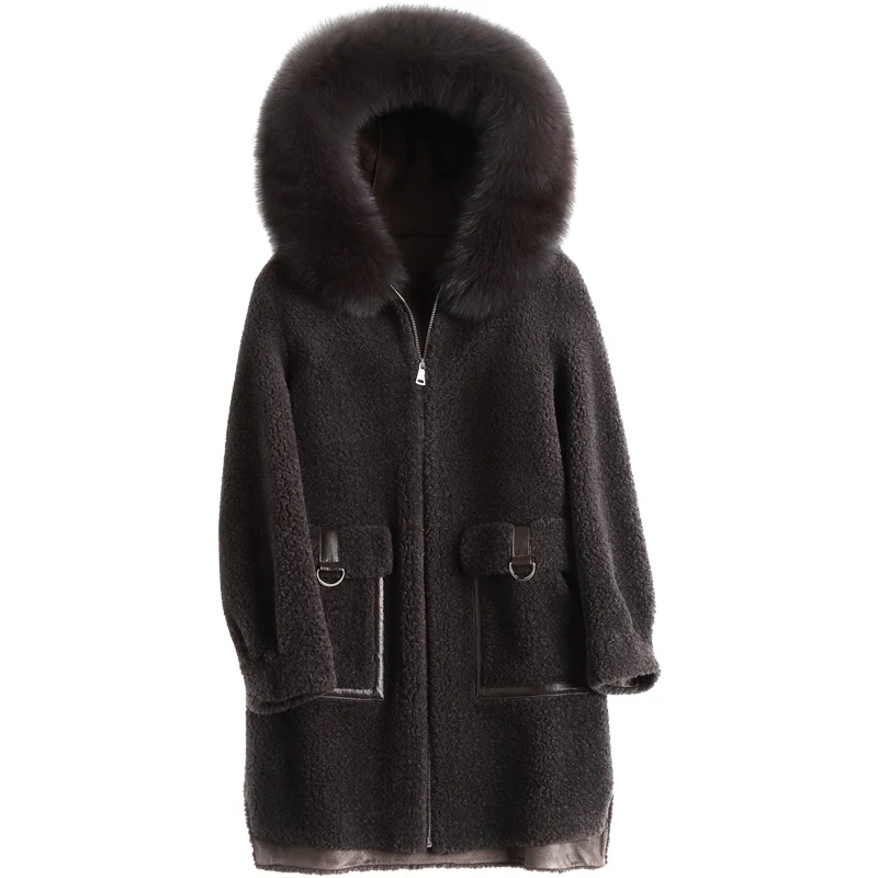 

heining sheep coat women's new winter 2020 woolen grain plush fur integrated fur coat