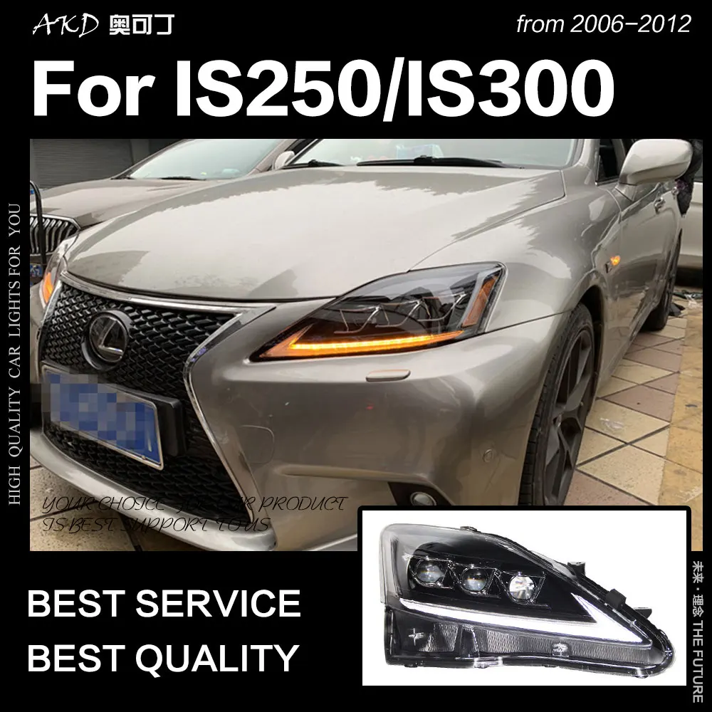 AKD автостайлинг фара для Lexus IS250 фары 2006 2012 IS300 светодиодный ная DRL сигнальная лампа