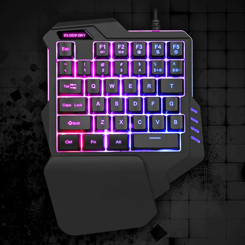 Проводная игровая клавиатура G92 с RGB подсветкой 35 клавиш эргономичная для одной