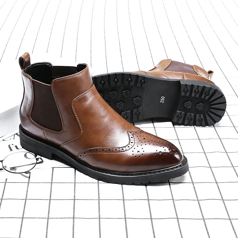 Мужские ботинки челси ZSAUAN из искусственной кожи с острым носком для вечерние НКИ