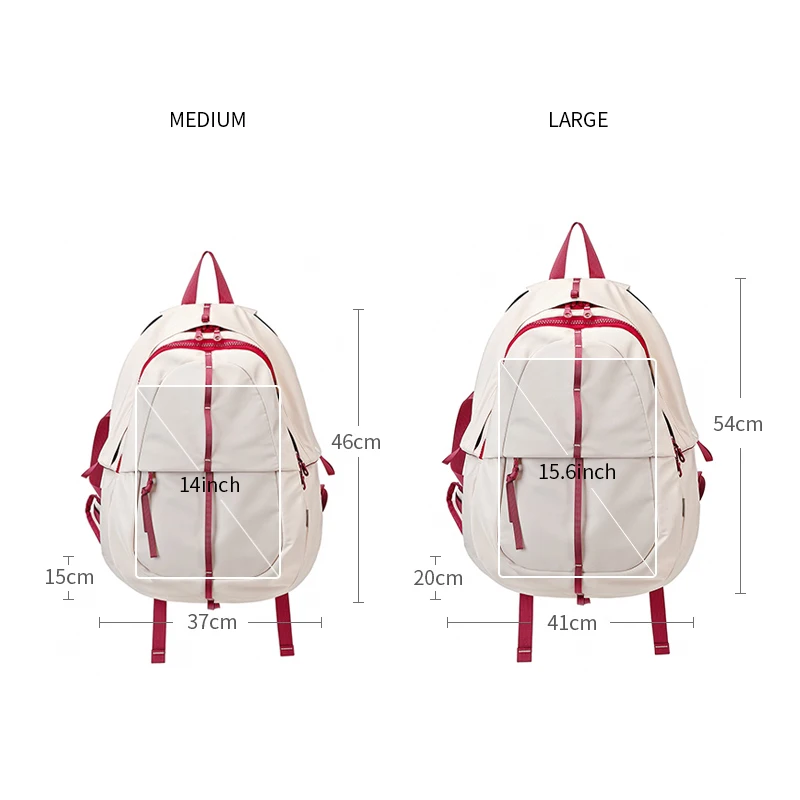 Shouldcat Backpack Multifunction Schoolbag Double Zipper Teenager Women Girls Laptop Backpack Student Shoulder Bag Korean Style