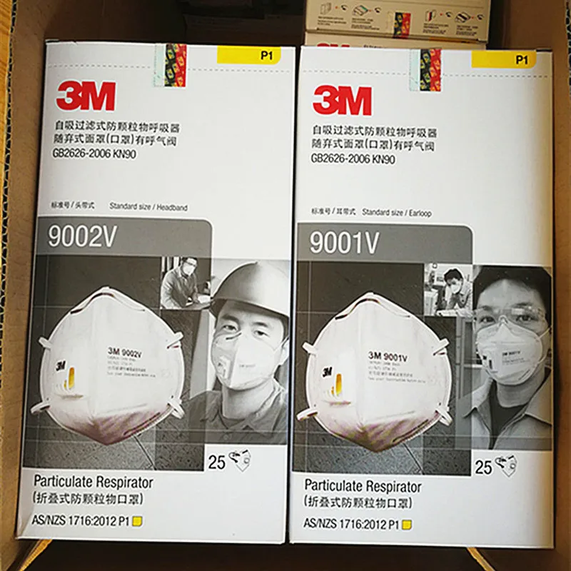 3 м 9001V 9002V анти пыли PM 2,5 маска против гриппа дыхательный клапан нетканый материал маска для взрослых KN90 респиратор