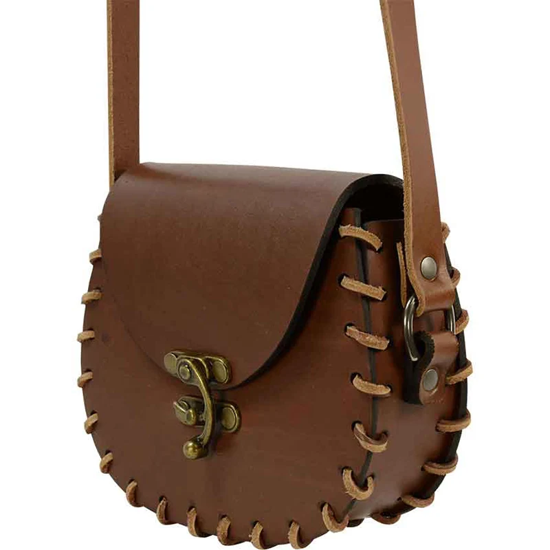 Кожаная сумка-мессенджер на плечо в стиле стимпанк |