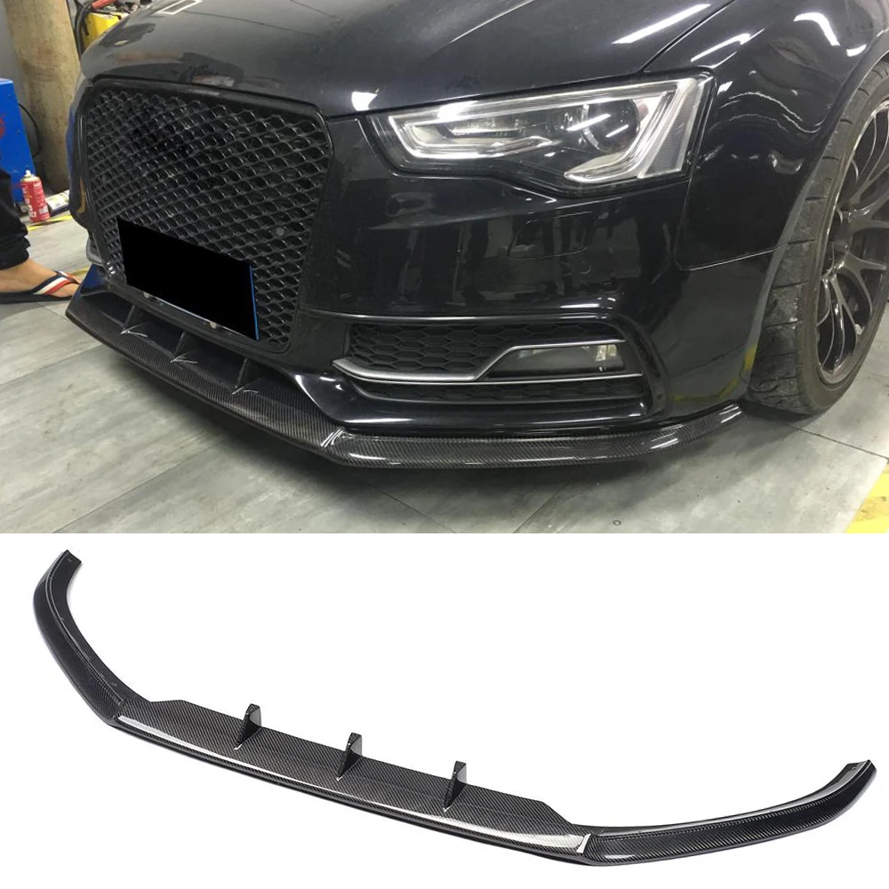 Углеродного волокна передний спойлер сплиттер на бампер для Audi S5 8T A5 Sline Hatchback Sedan