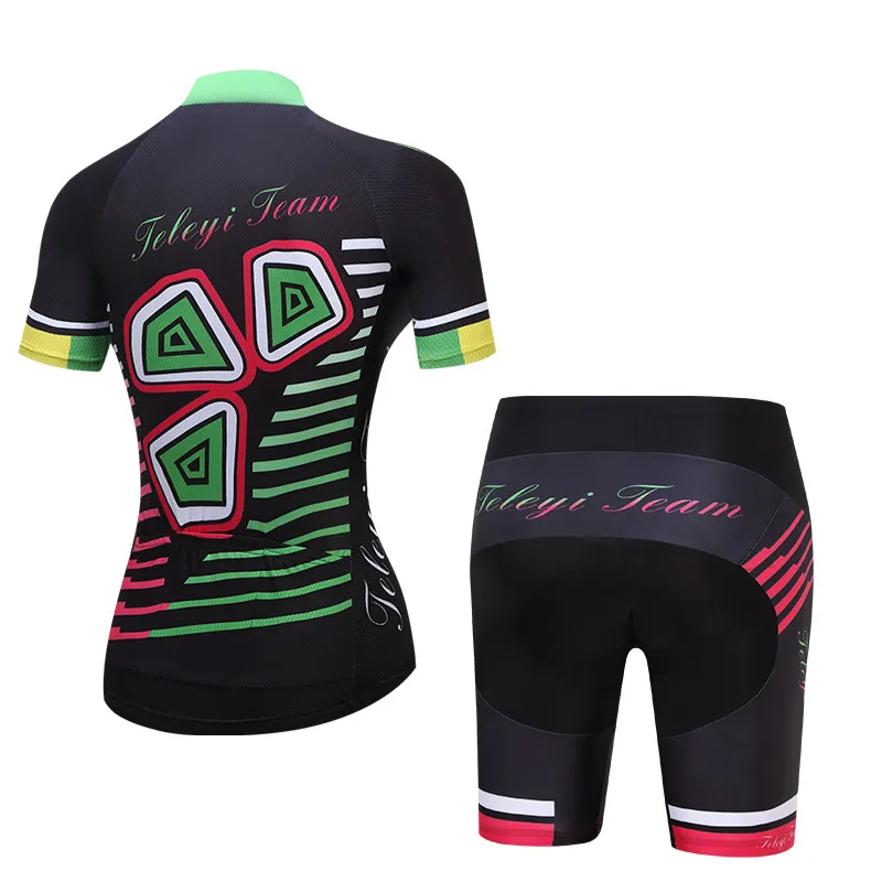 

TELEYI Black Cycling Jersey Women 20D Bib Set MTB Uniform Bike Clothing Quick Dry Bicycle Wear Short Maillot Culotte SportWear