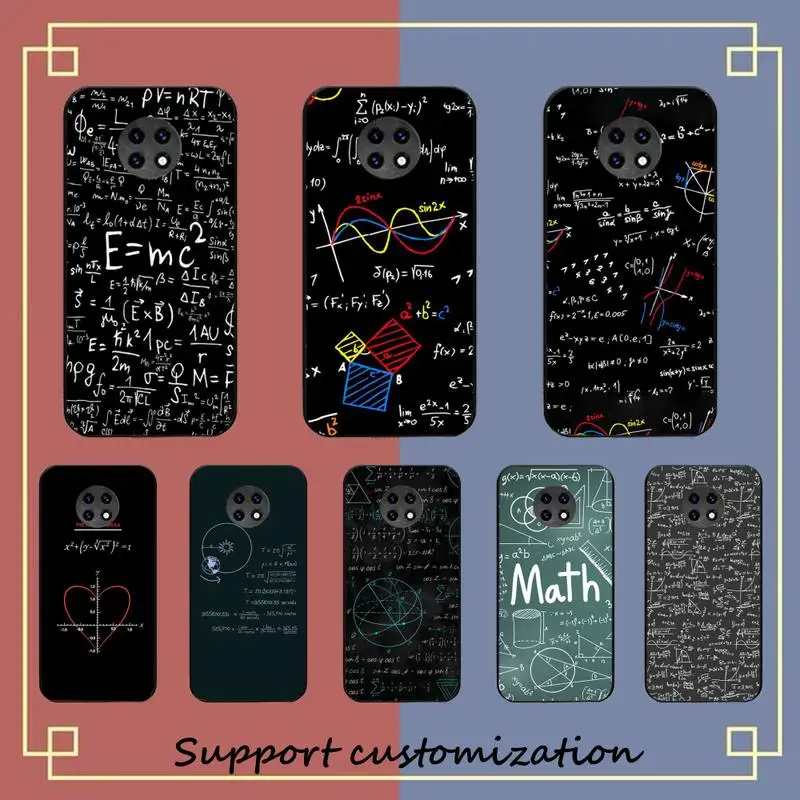 

Mc2-D-E=mc-Math-C-Albert Einstein Phone Case For Redmi Note 8A 7 5 Note8pro 8T 9Pro note 6pro Funda Capa