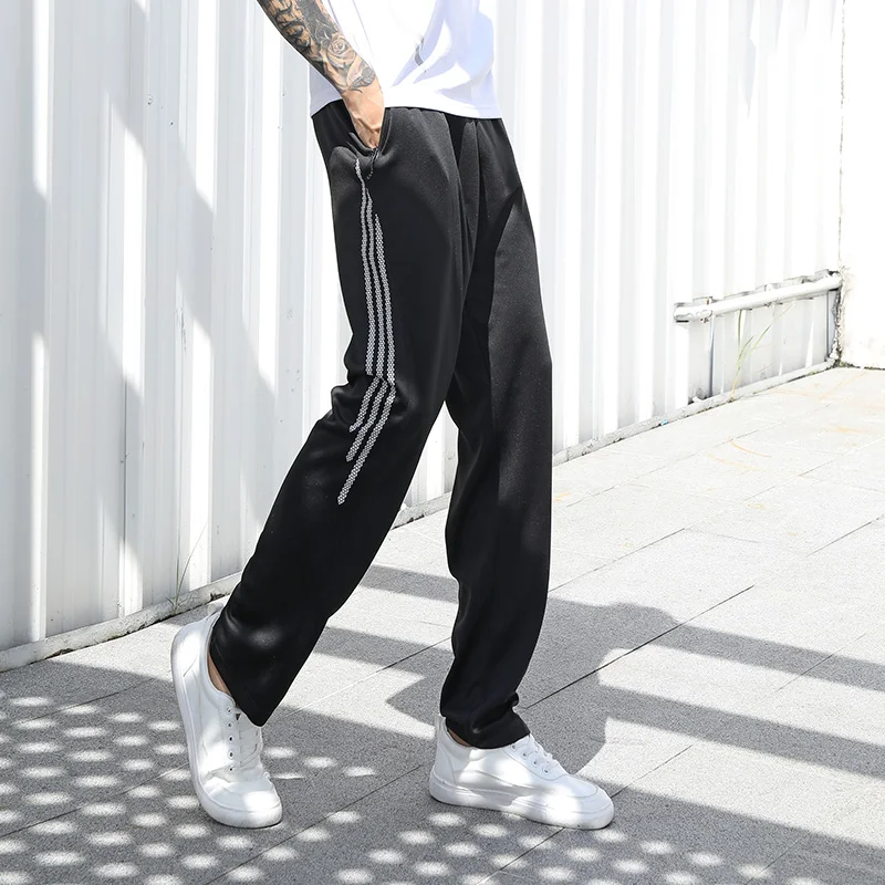 

Men running pants Sport Pants Zip Pockets cycling Soccer Training Pants Fitness jogging Gym quick Dry Sport Length Trousers
