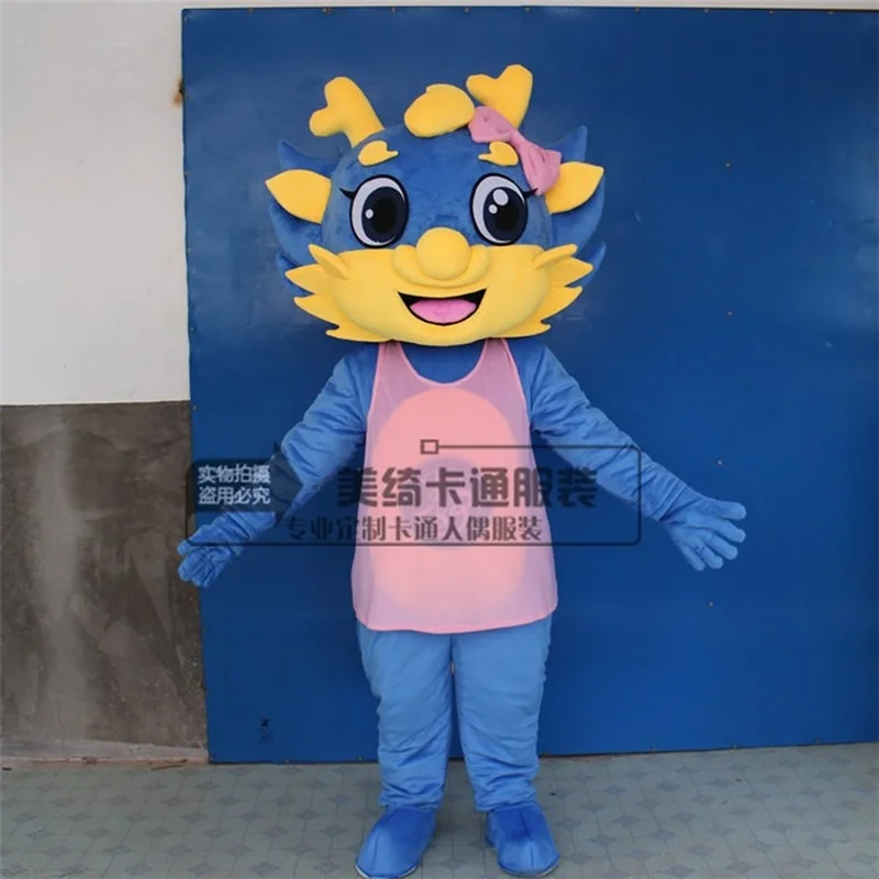 

Blue Cartoon Dragon Mascot Costume Suits Cosplay Party Game Fancy Dress Outfits Advertising Promotion Carnival Halloween Adults